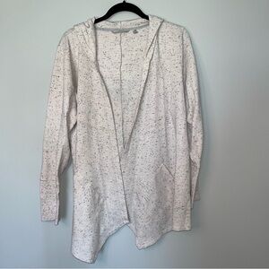 Heathered Open Front Cardigan with Long Sleeves